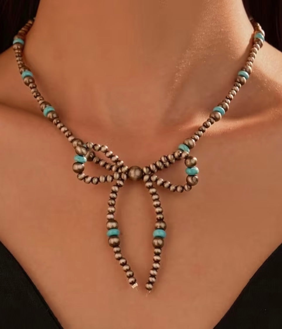 Turquoise Tie Necklace