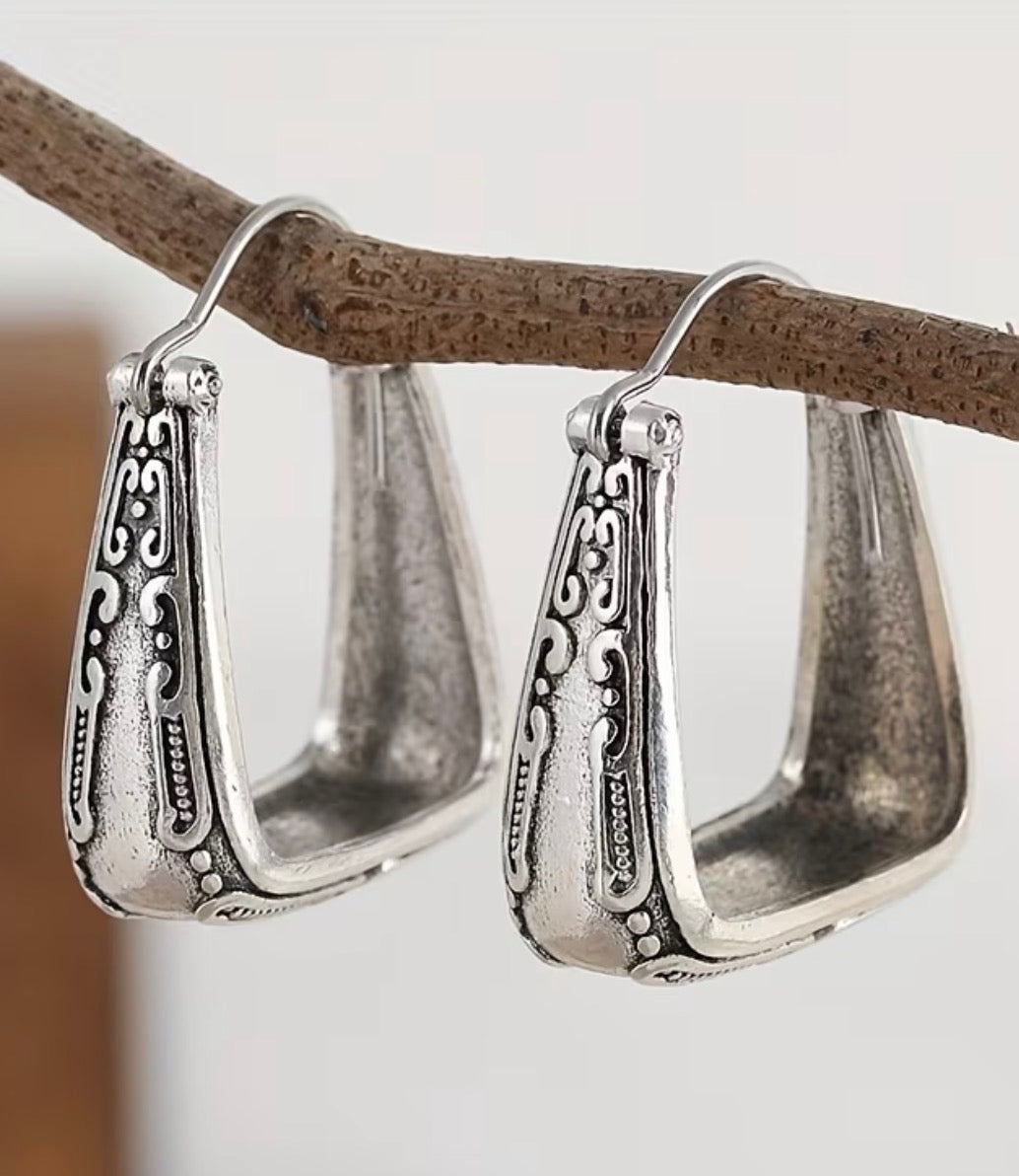 Silver Stirrup Earrings
