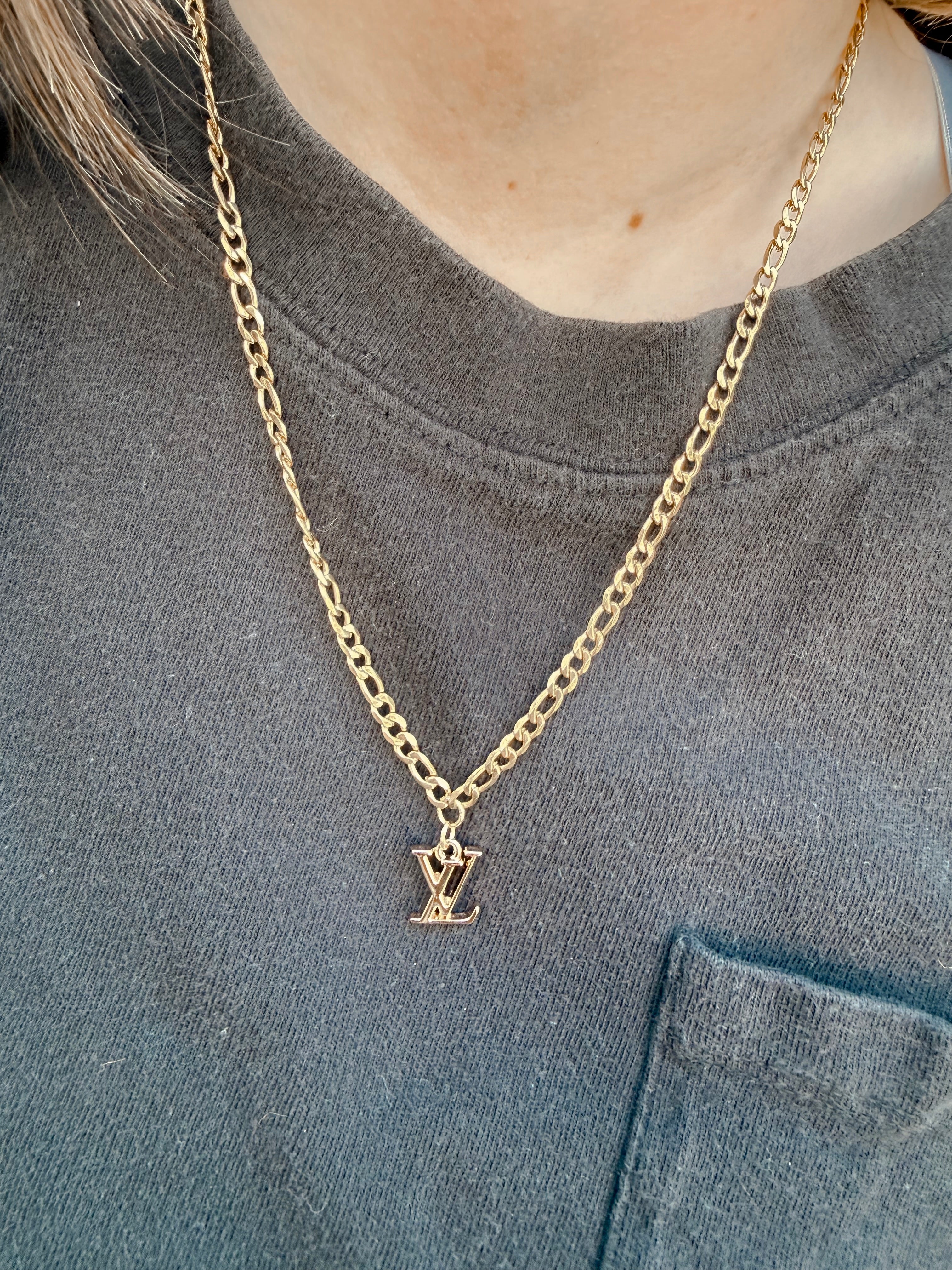 LV initials necklace